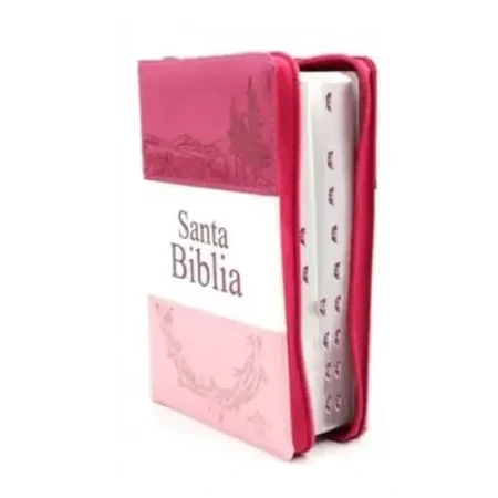 BIBLIA TRES TONOS RVR056 FUCSIA-BLANCO-ROSADO