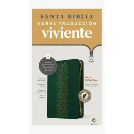 Biblia Ultrafina NTV con Filament Zíper Verde
