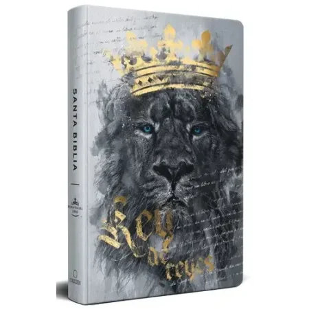 Biblia RV60 Nombres de Dios Gris con Leon Dorado TD