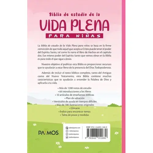 Biblia Vida Plena para Niñas RVC Tapa Dura Rosa - Imagen 2