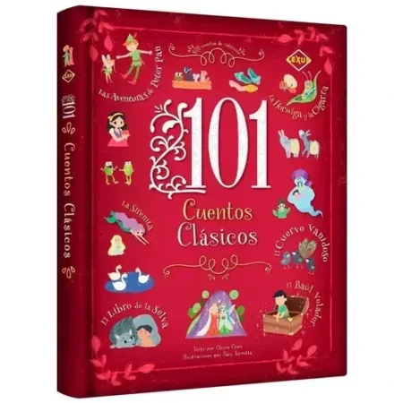 Libro Infantil 101 Cuentos Clásicos Tapa Dura Acolchada