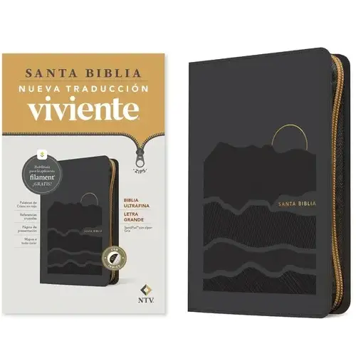 Biblia Ultrafina NTV Letra Grande Zíper Filament Gris - Imagen 2