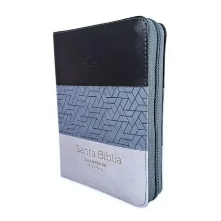 Biblia RVR60 Tricolor Negro Gris con Cierre