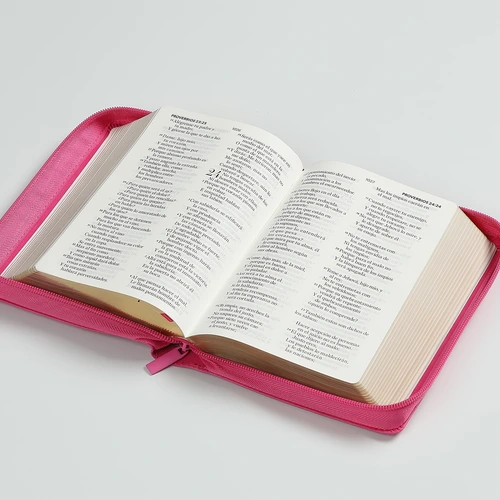 Biblia RVR60 Compacta Fucsia Letra Grande con Cierre - Imagen 3