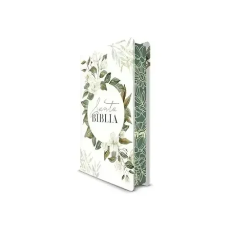 Biblia RVR60 Letra Grande Floral Blanca y Verdad